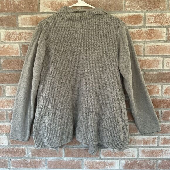 Barefoot Dreams CozyChic Lite Coastal Cardigan Gray Medium - Picture 7 of 7